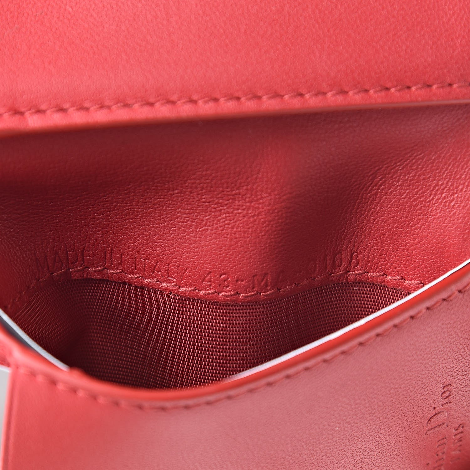 Christian Dior Lambskin Cannage Lady Dior Lotus Wallet Rusty Red 7 of 7