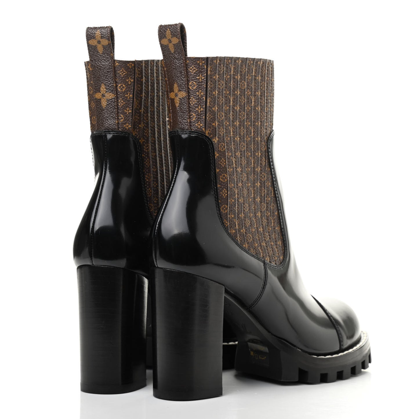 Patent Nano Monogram Ankle Star Trail Boots 38 Black