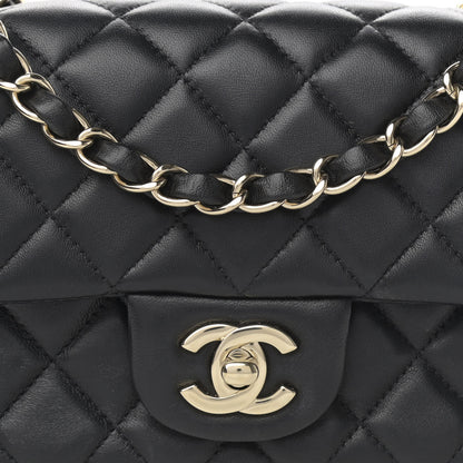 Chanel Lambskin Quilted Mini Rectangular Flap Black 8 of 12