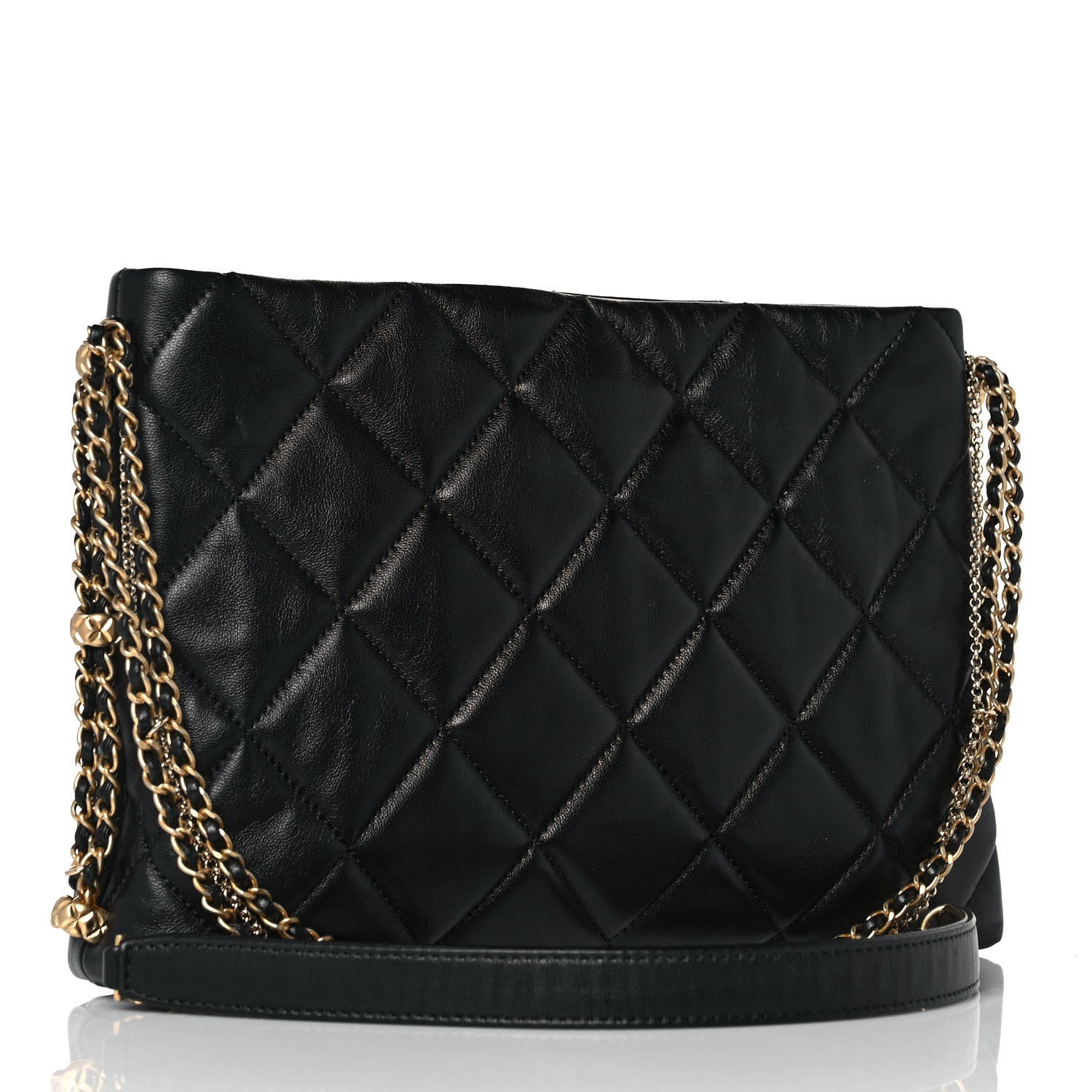 Chanel Lambskin Quilted Crush on Chains Hobo Black 3 of 9