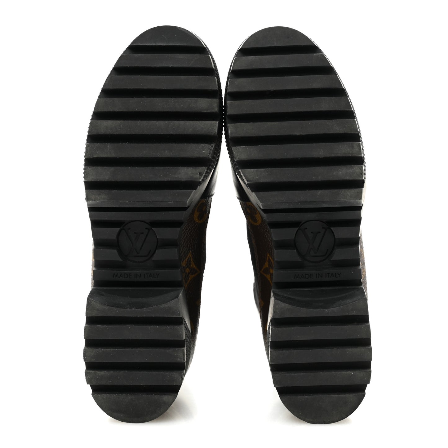 Suede Calfskin Monogram Laureate Platform Desert Boots 34.5 Black