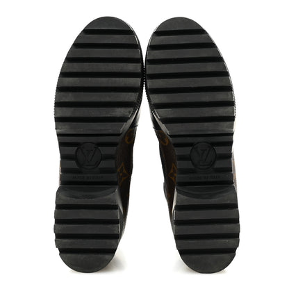Louis Vuitton Suede Calfskin Monogram Laureate Platform Desert Boots 34.5 Black 6 of 9