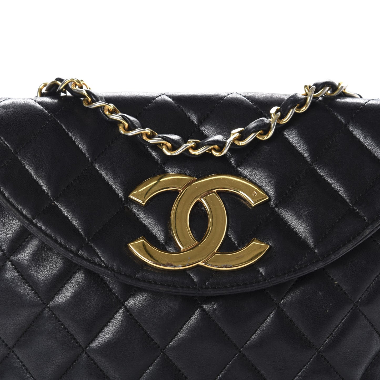 Quilted Lambskin Small Single Flap Black