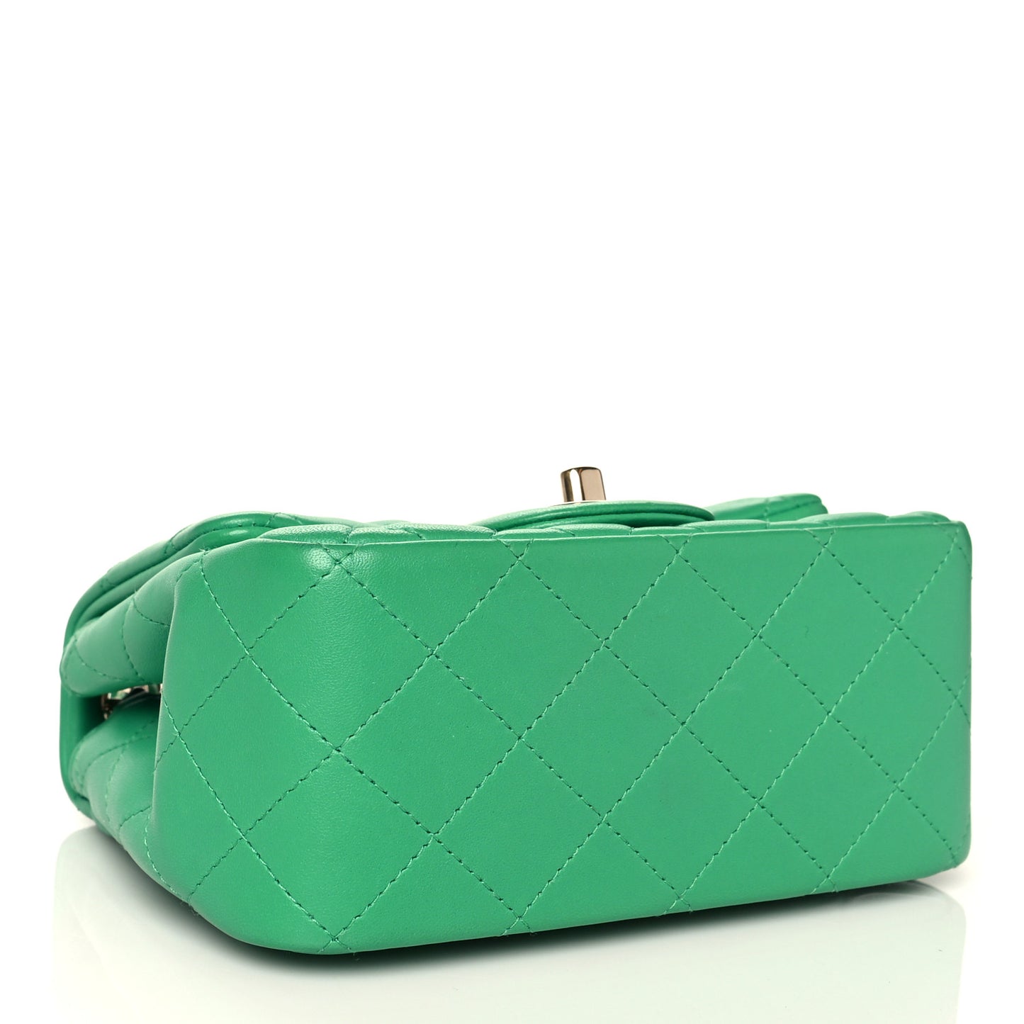 Lambskin Quilted Mini Square Flap Green