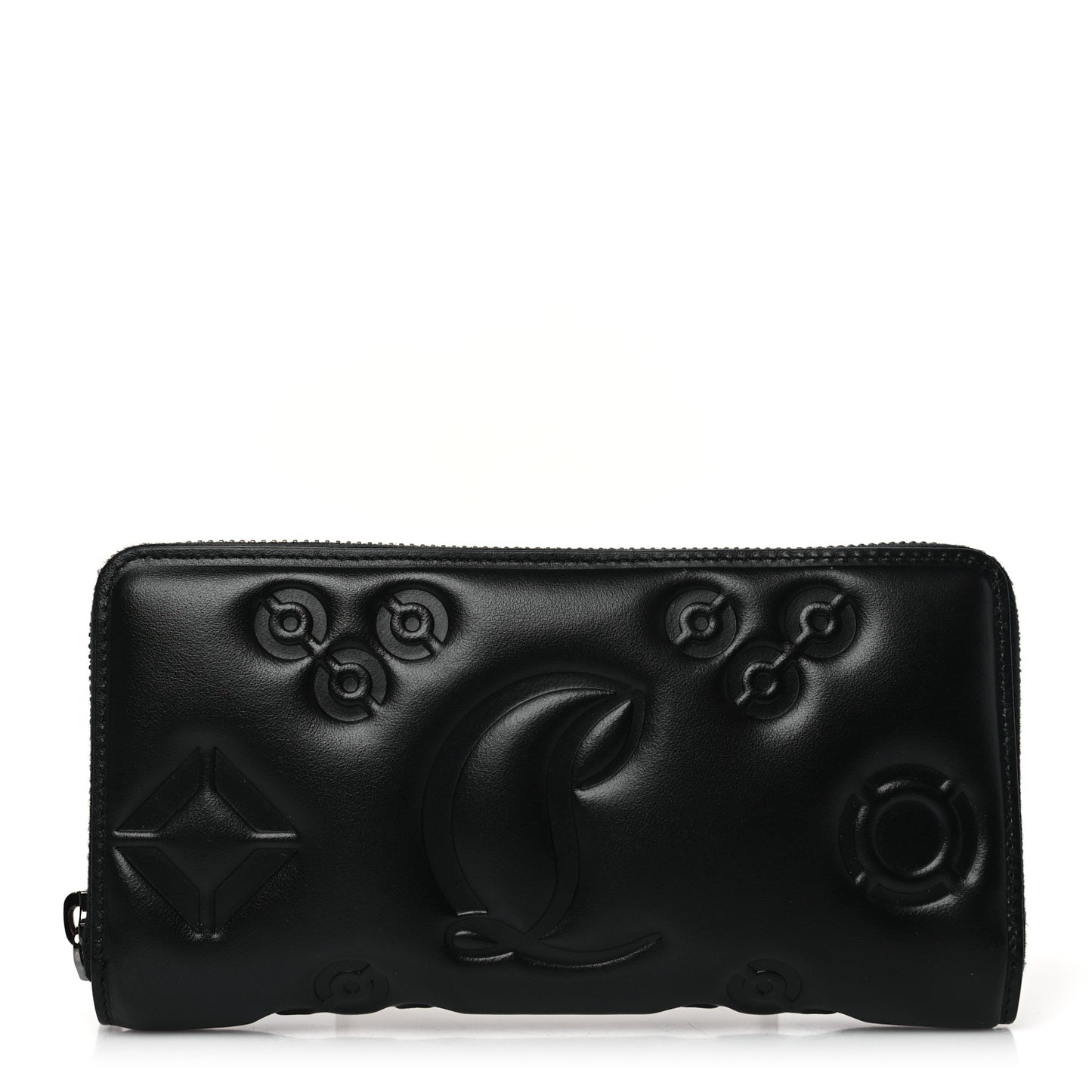 Calfskin Padded Loubinthesky Embossed Wallet Black
