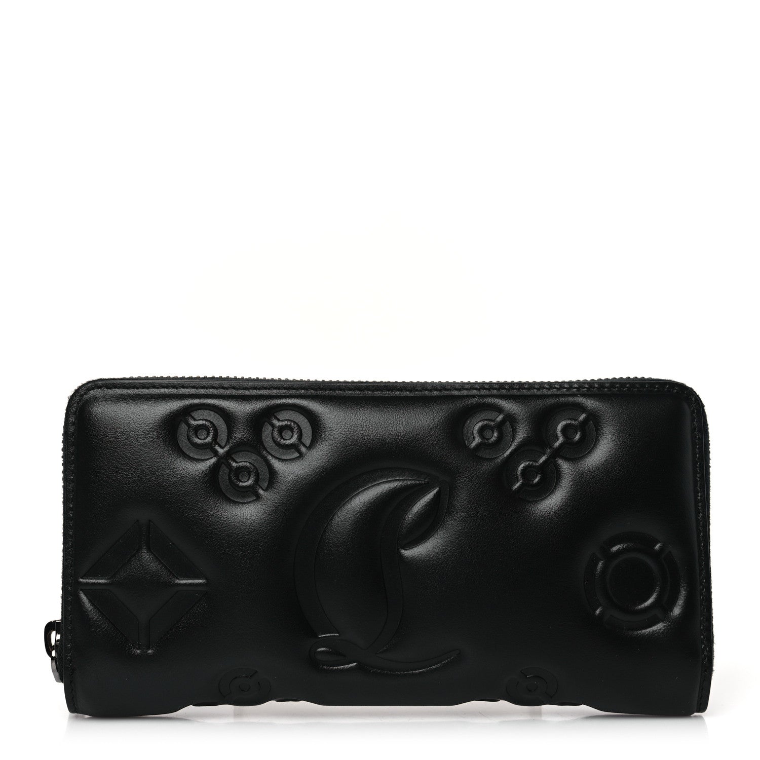 Christian Louboutin Calfskin Padded Loubinthesky Embossed Wallet Black 1 of 6