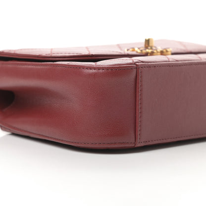 Chanel Lambskin Quilted Chain Infinity Top Handle Flap Burgundy 9 of 12