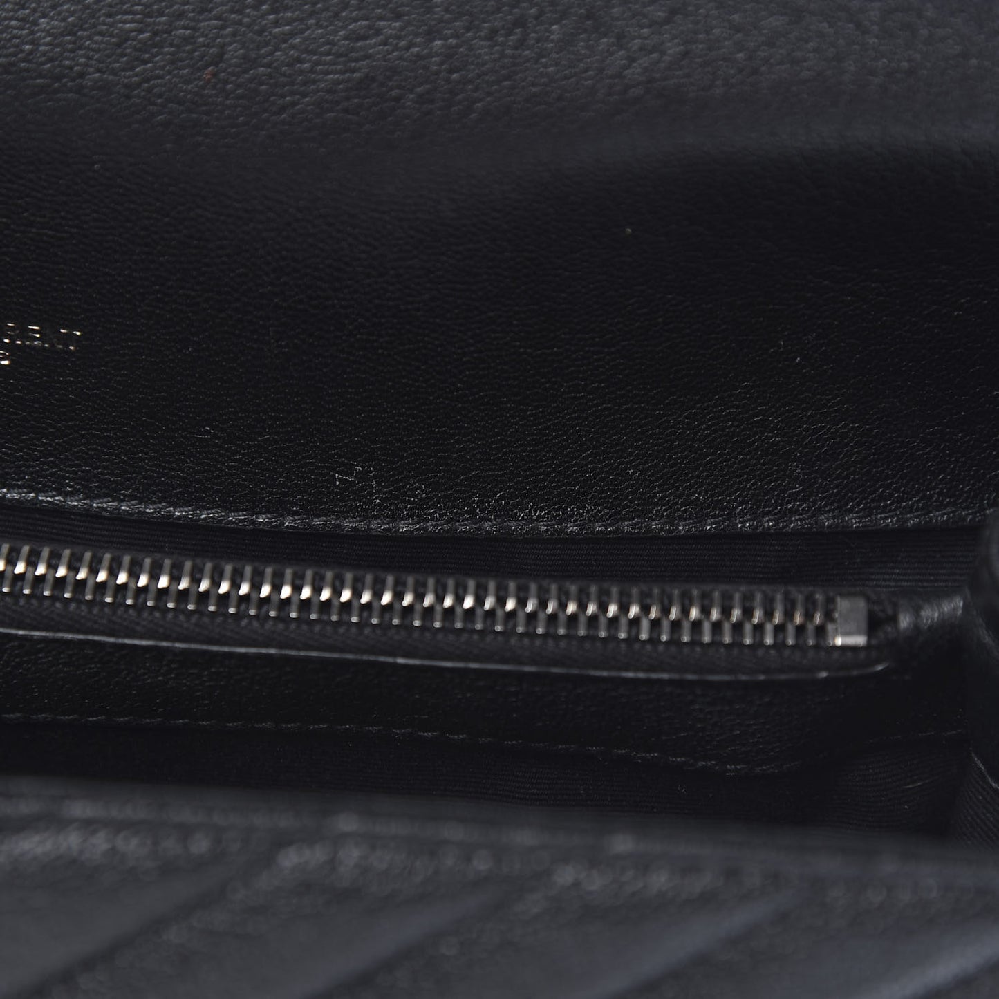 Sheepskin Matelasse Chevron Monogram Large College Satchel Black