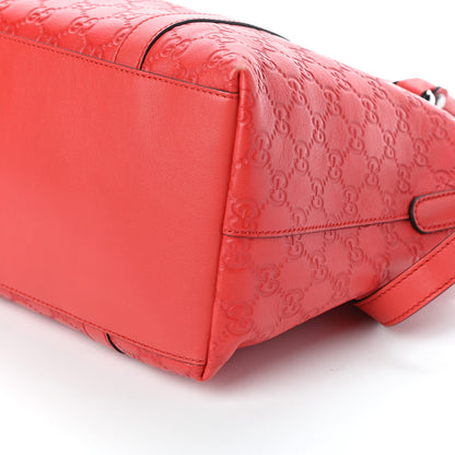 Gucci Guccissima Medium GG Charm Dome Satchel Red 9 of 9