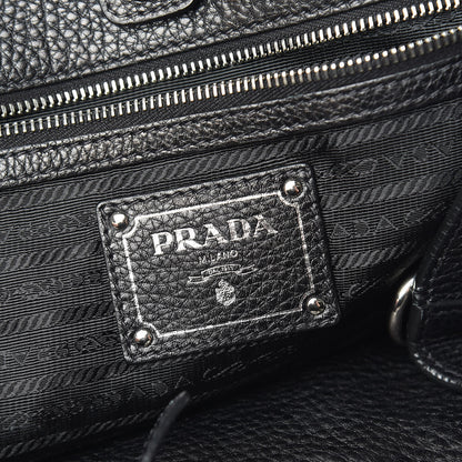 Prada Vitello Daino Pocket Tote Black 6 of 13