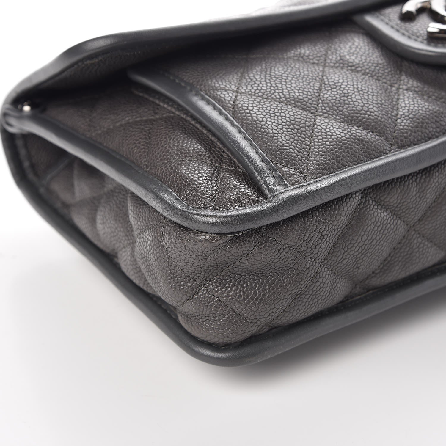 Chanel Caviar Quilted Medium French Riviera Flap Dark Grey 9 of 11