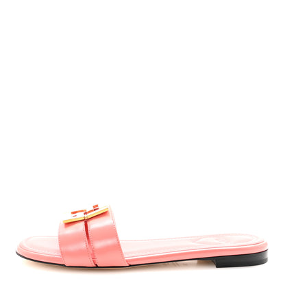 Fendi Vitello Cuoio FFold Slide Sandals 38 Bright Peach 1 of 10