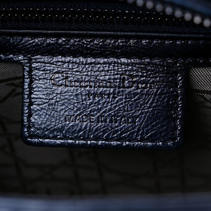 Christian Dior Metallic Lambskin Cannage Medium Lady Dior Navy Blue 5 of 9