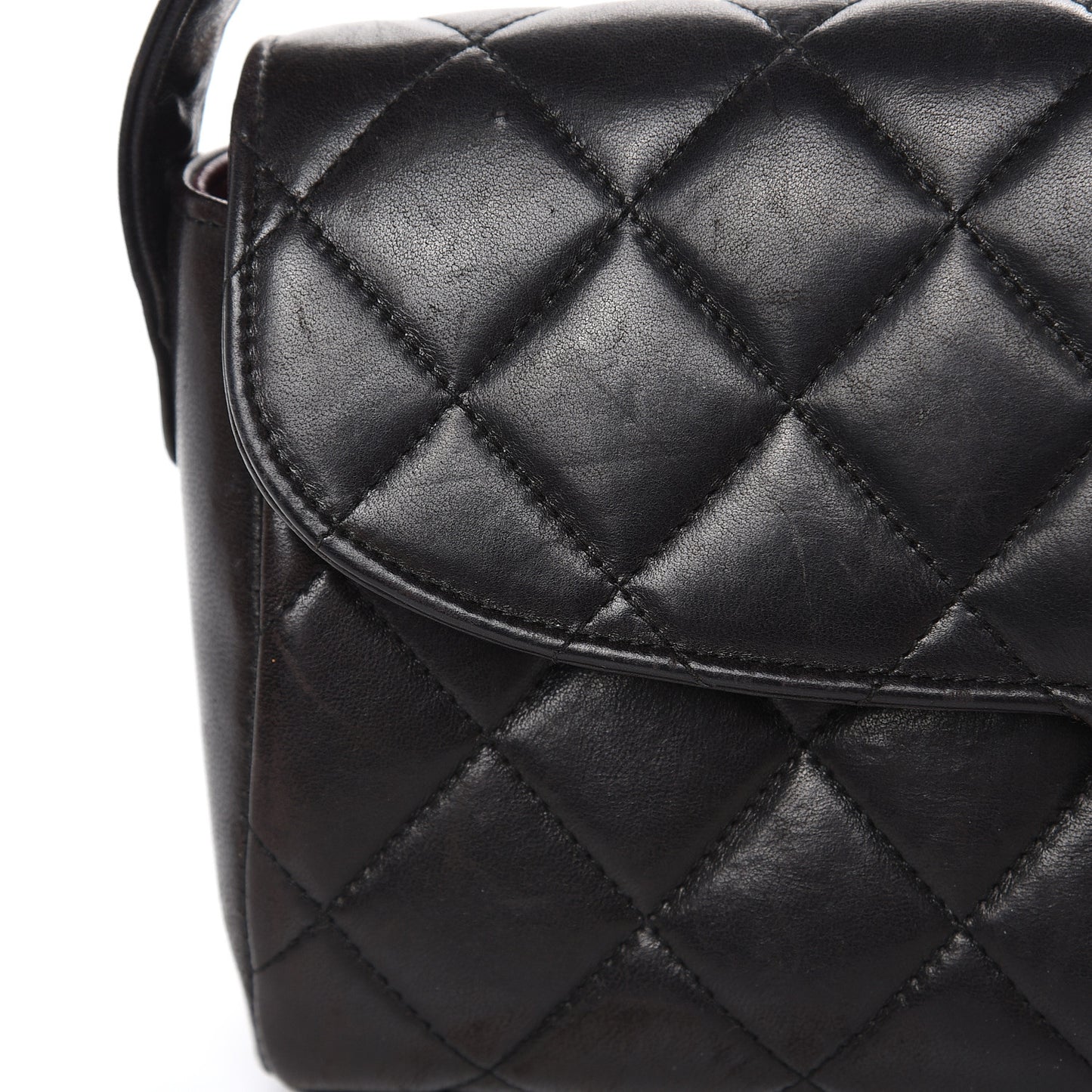 Lambskin Quilted East West Flap Black