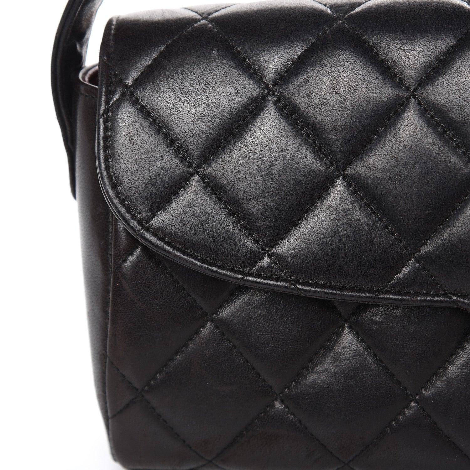 Chanel Lambskin Quilted East West Flap Black 14 of 22