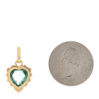 Foundrae 18K Yellow Gold Prasiolite Heart Love Medallion 2 of 3