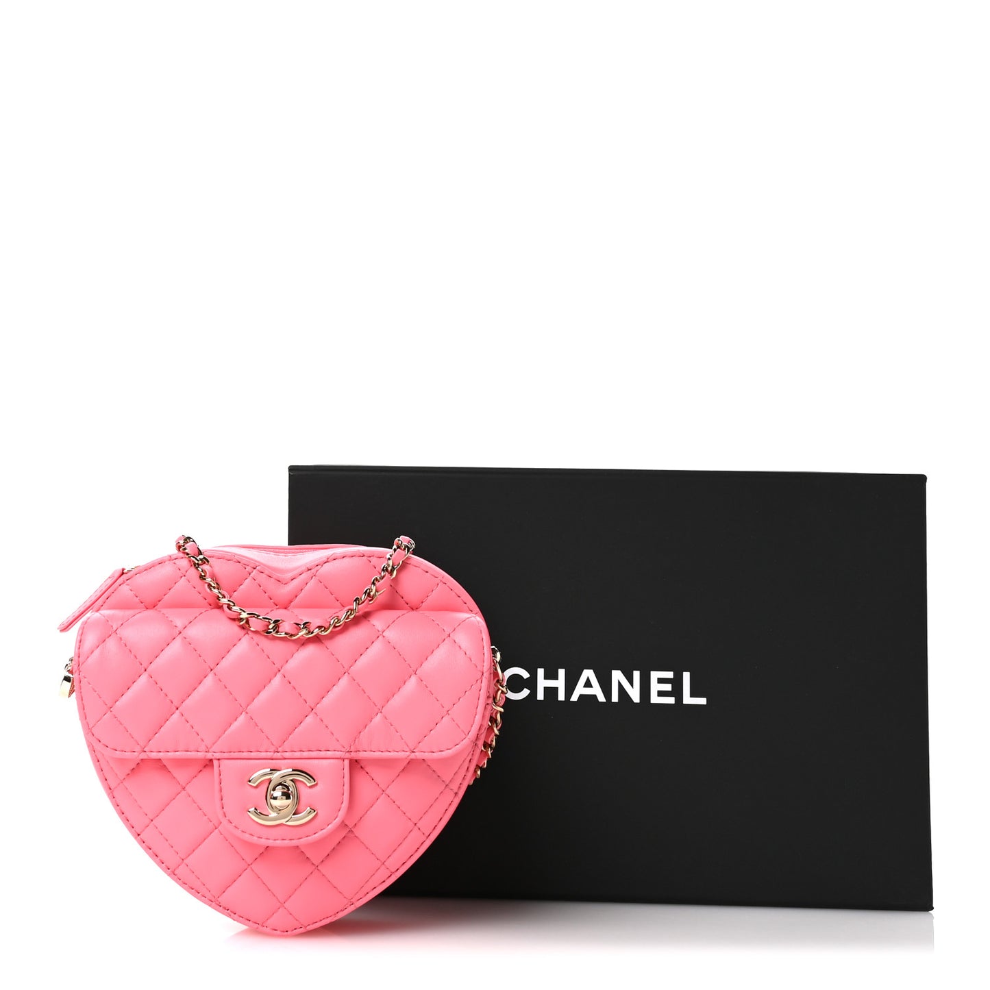 Lambskin Quilted CC In Love Heart Bag Pink