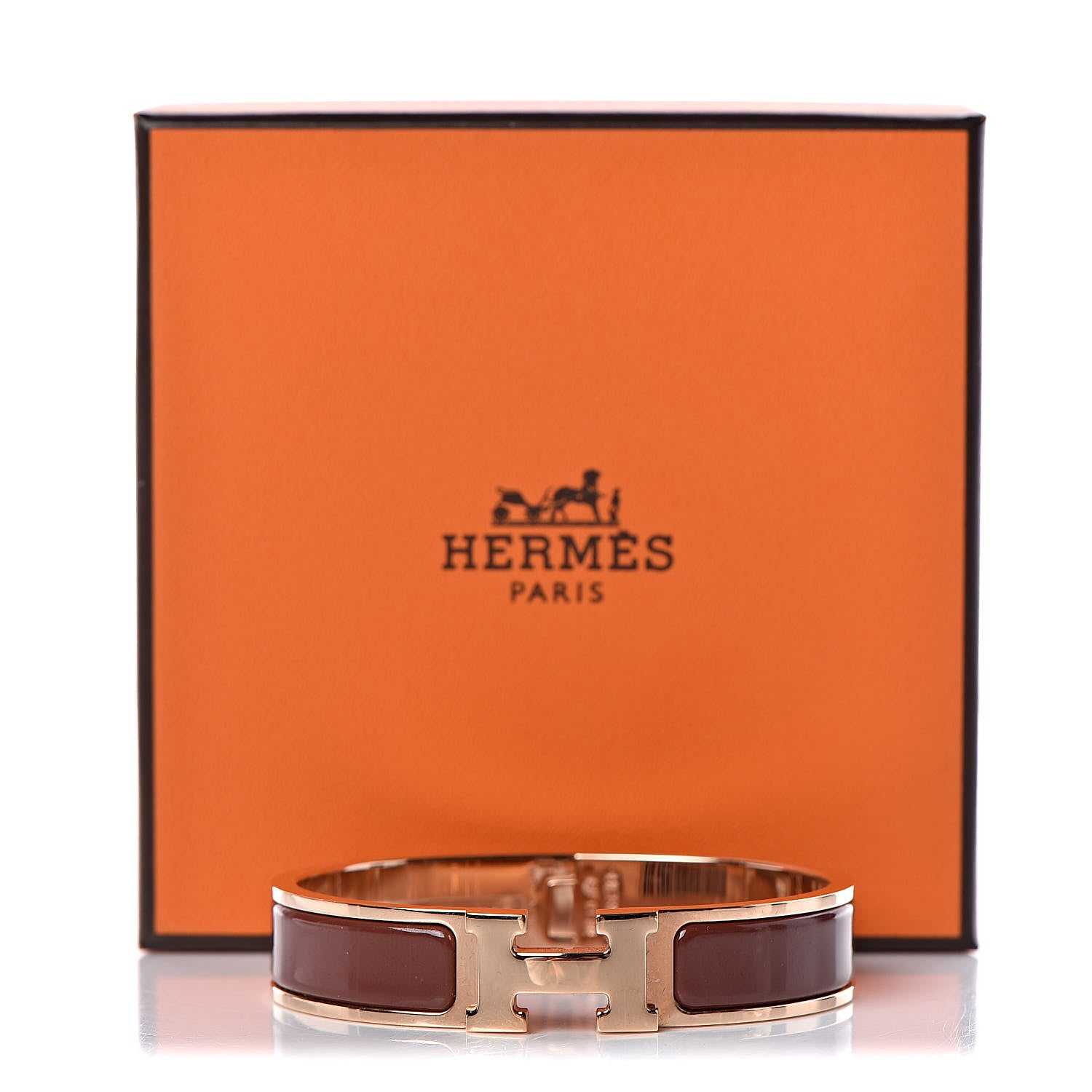 Hermes Enamel Narrow Clic Clac H Bracelet PM Acajou 6 of 6