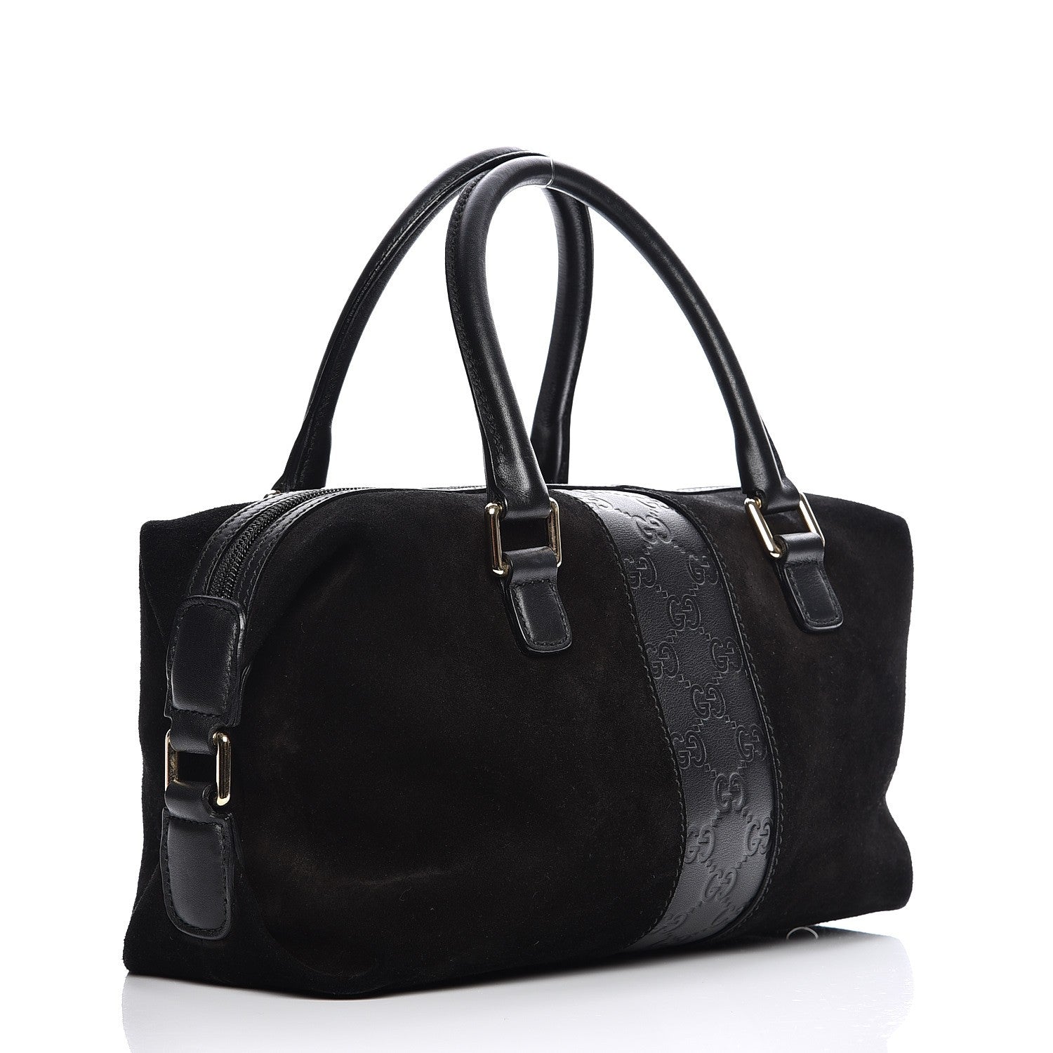 Gucci Suede Guccissima Small Boston Black 3 of 9