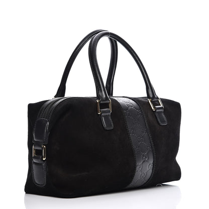 Gucci Suede Guccissima Small Boston Black 3 of 9