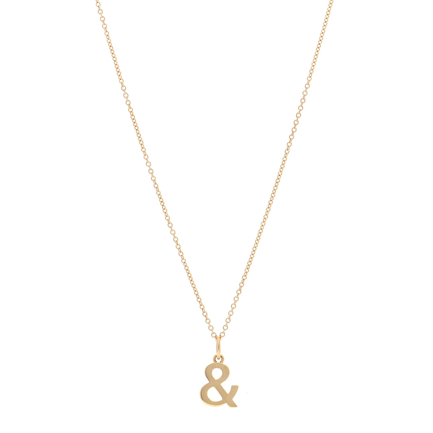 18K Yellow Gold Ampersand Pendant Necklace