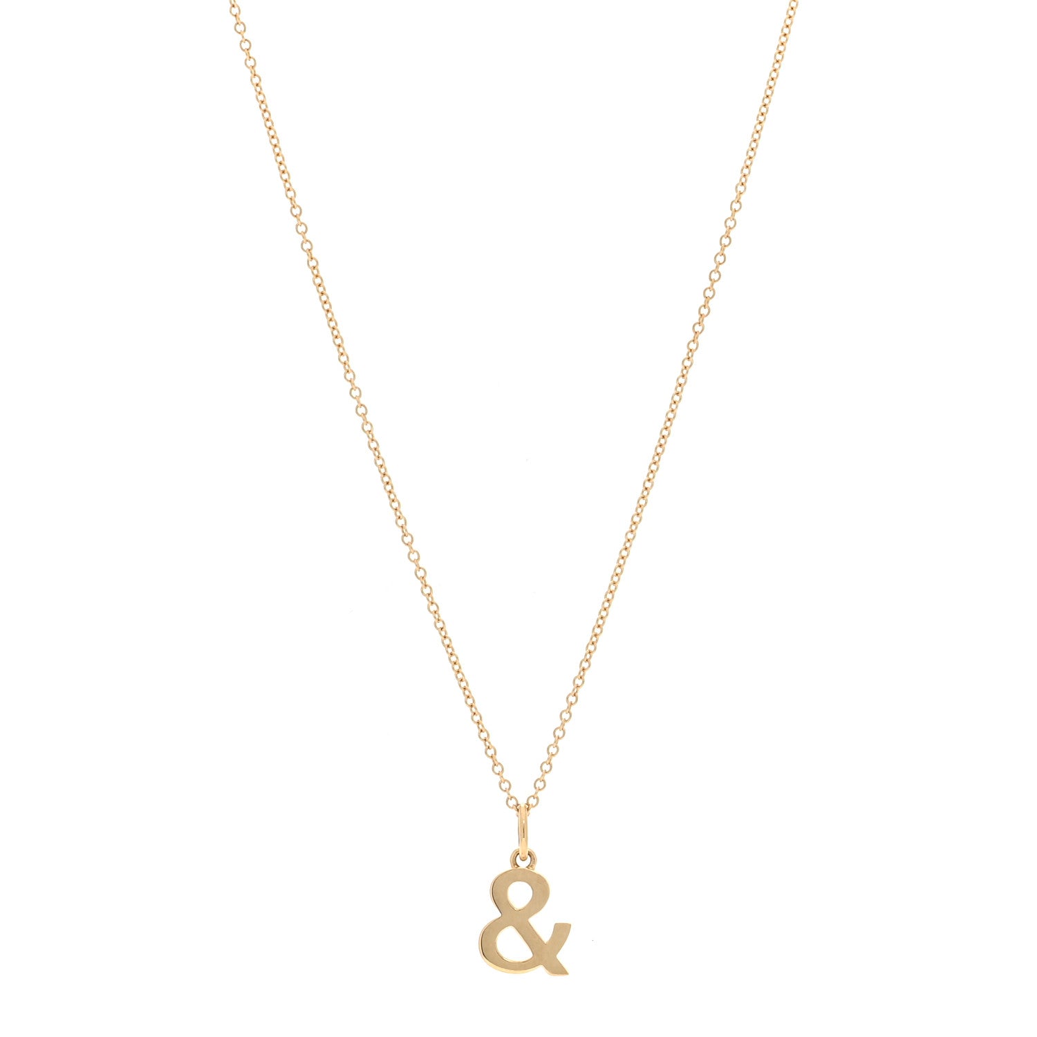 Tiffany 18K Yellow Gold Ampersand Pendant Necklace 1 of 5