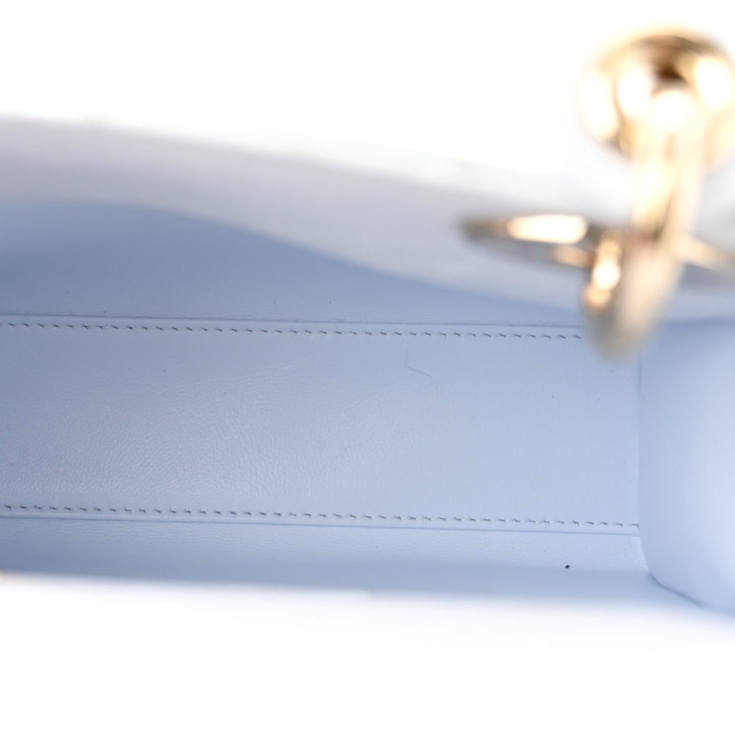 Ostrich Mini Lady Dior Light Blue