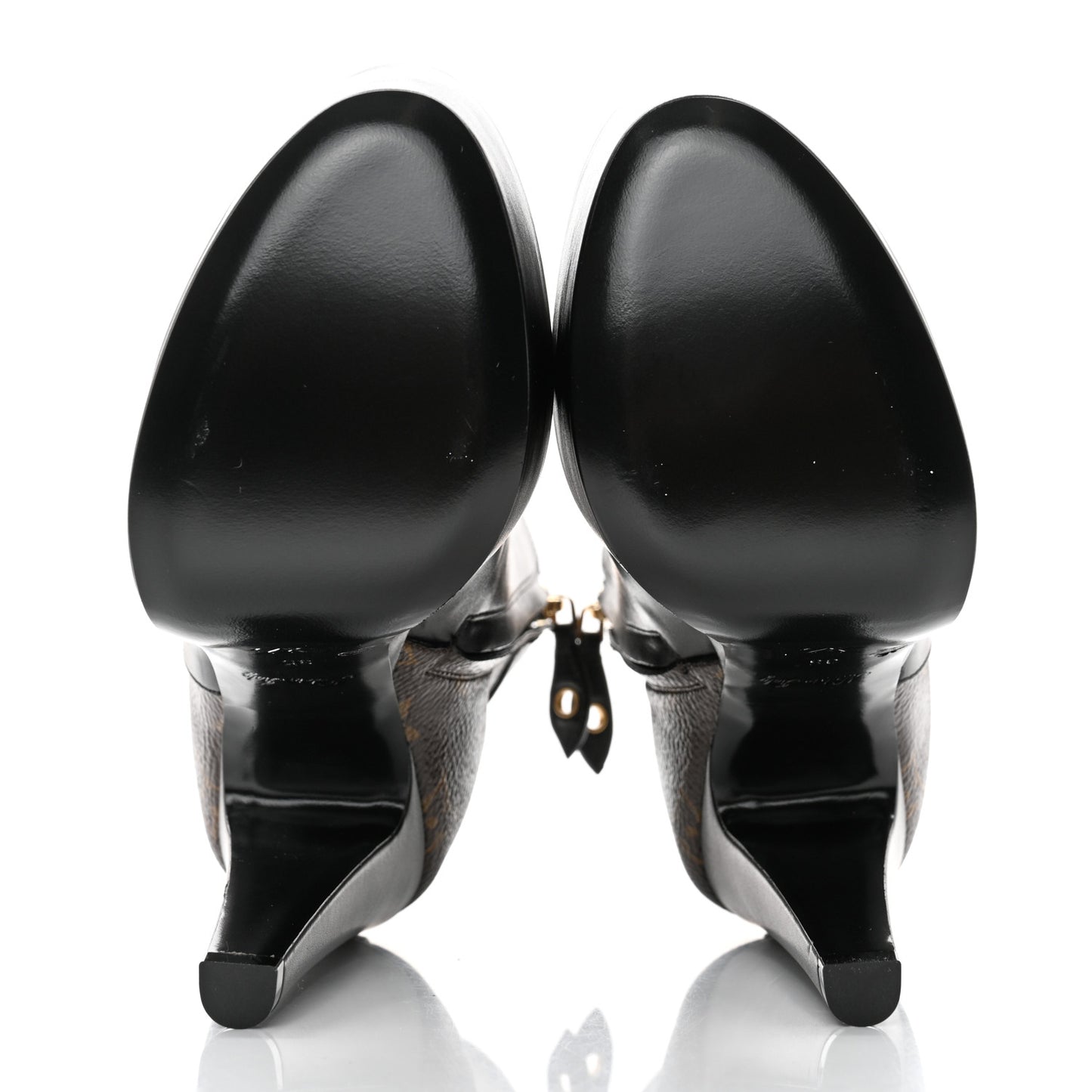 Calfskin Monogram Afterglow Platform Ankle Boots 35 Black