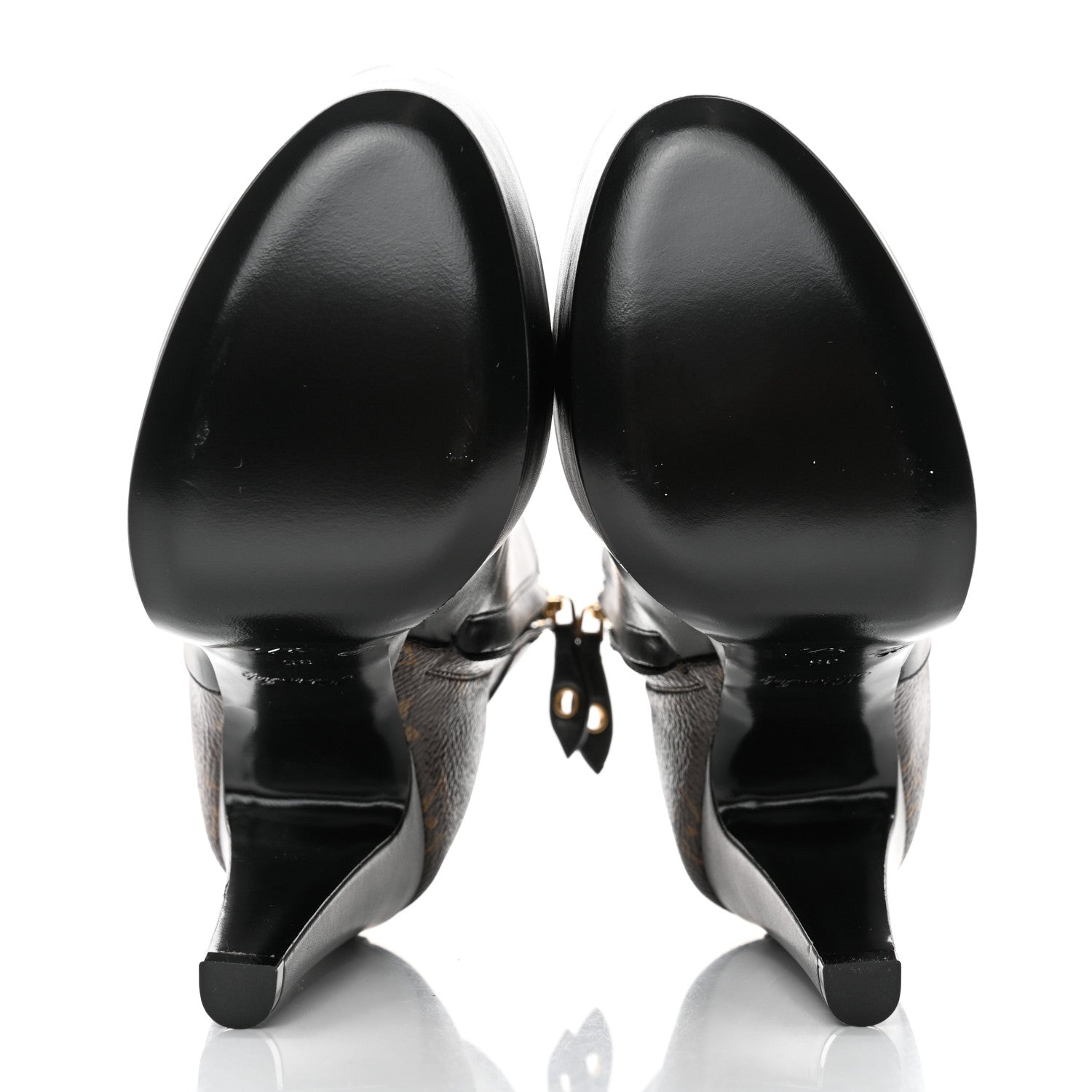 Louis Vuitton Calfskin Monogram Afterglow Platform Ankle Boots 35 Black 5 of 9