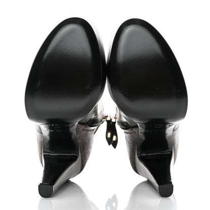 Louis Vuitton Calfskin Monogram Afterglow Platform Ankle Boots 35 Black 5 of 9
