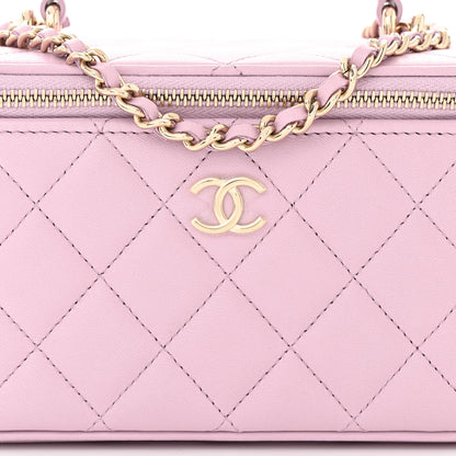 Chanel Lambskin Quilted Small Top Handle Vanity Case With Chain Light Pink 8 of 12