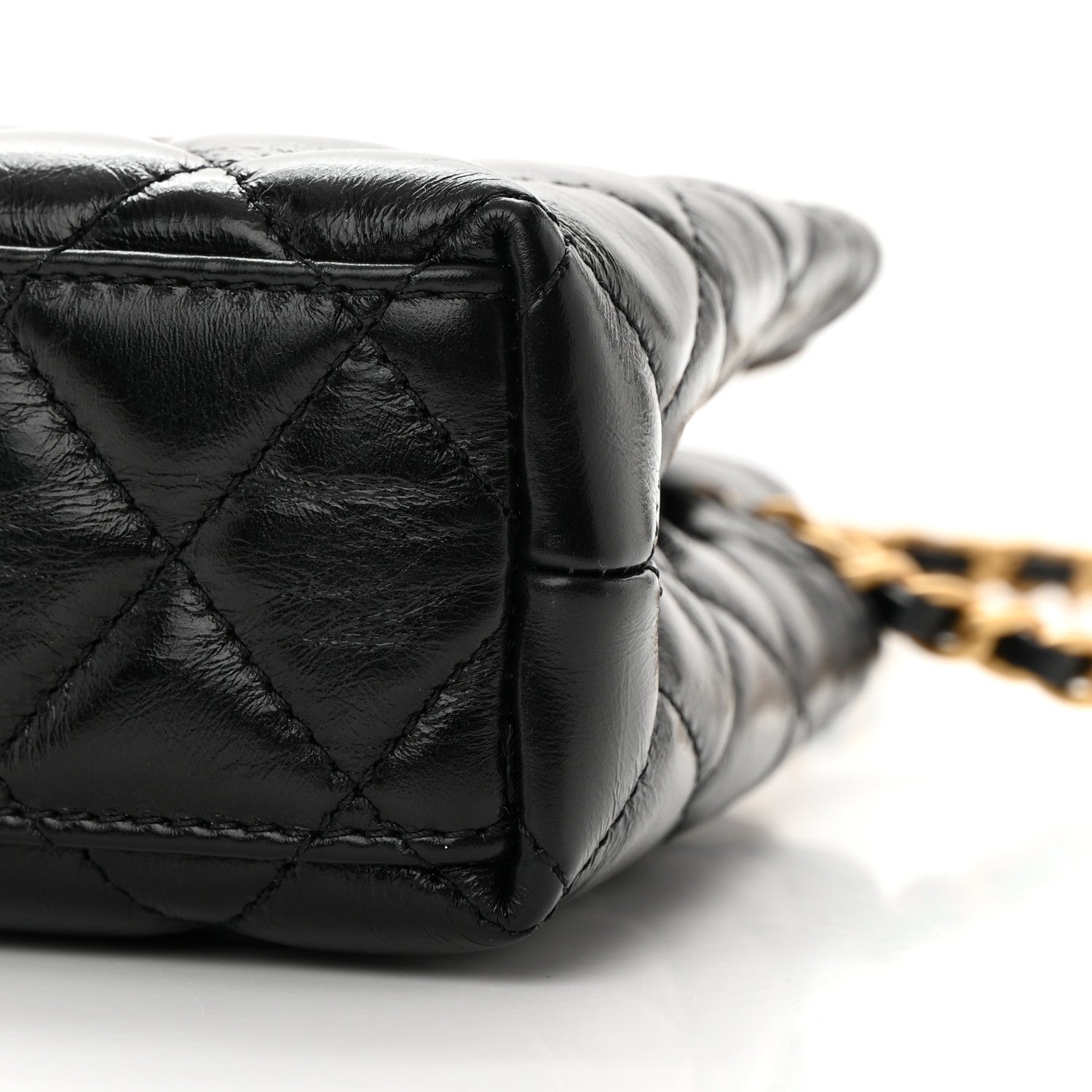 Chanel Shiny Aged Calfskin Quilted Nano Kelly Shopper Black 10 of 12