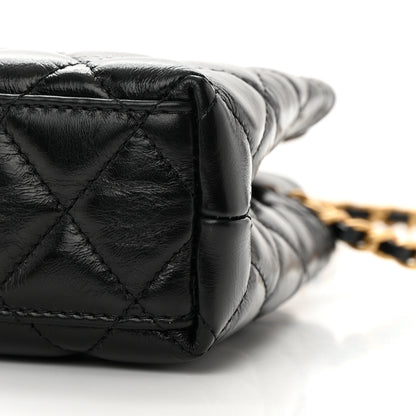 Chanel Shiny Aged Calfskin Quilted Nano Kelly Shopper Black 10 of 12