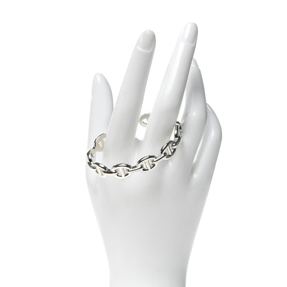 Hermes Sterling Silver MM Chaine d'Ancre Enchainee Cuff Bracelet SH 2 of 7