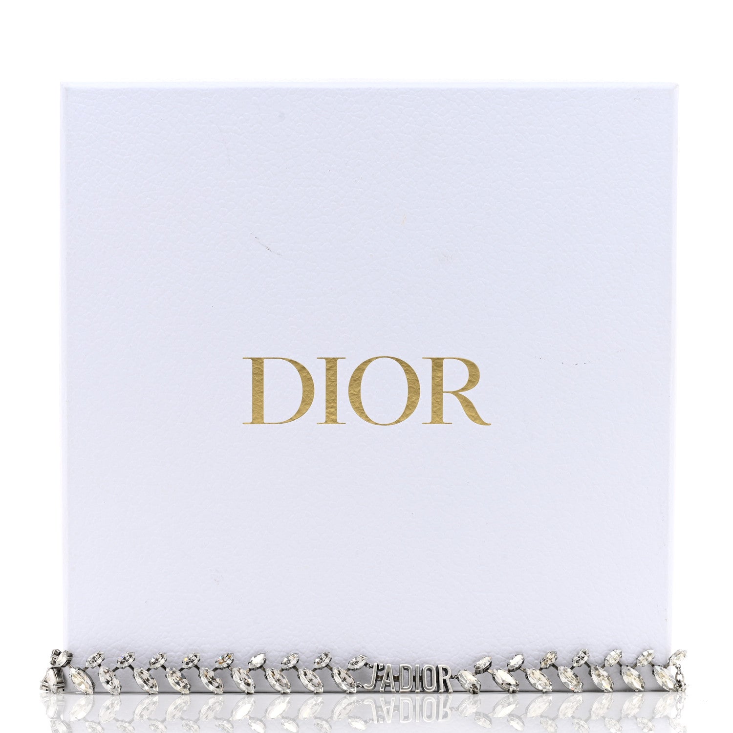 Christian Dior Metal Crystal J'Adior Laurier Choker Necklace Silver 6 of 6