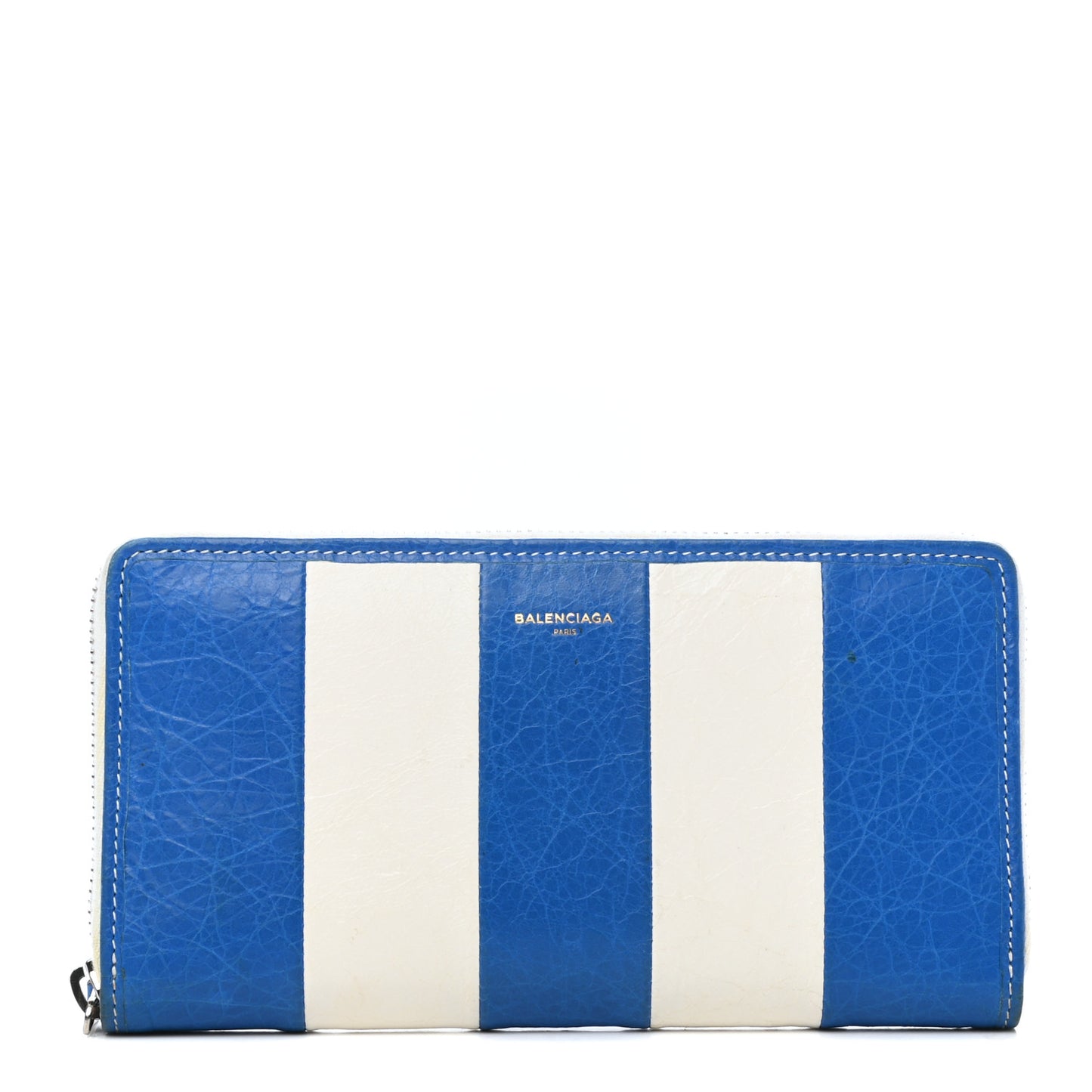 Veau Arena Multicolore Bazar Continental Zip Around Wallet Bleu Lazuli White
