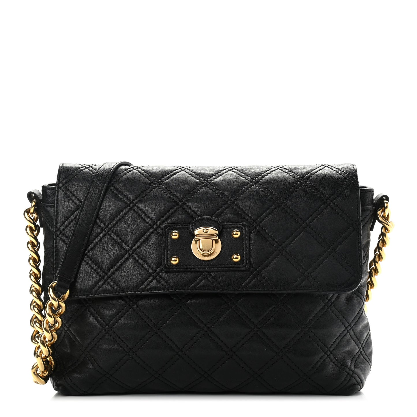 Lambskin Quilted The Large Single Flap Black