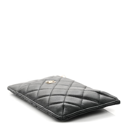Chanel Caviar Quilted Classic Flat Wallet Pouch Black 4 of 9