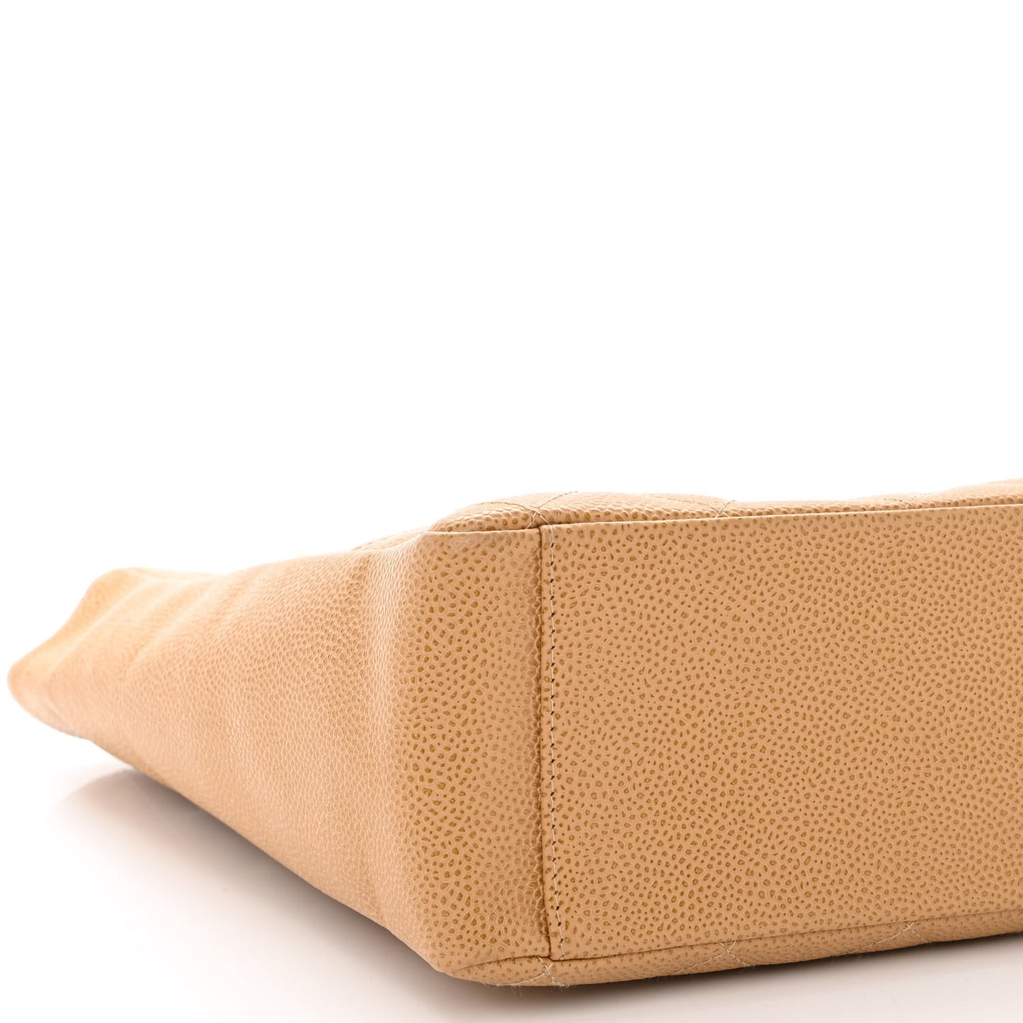 Caviar Quilted Petit Shopping Tote PST Dark Beige