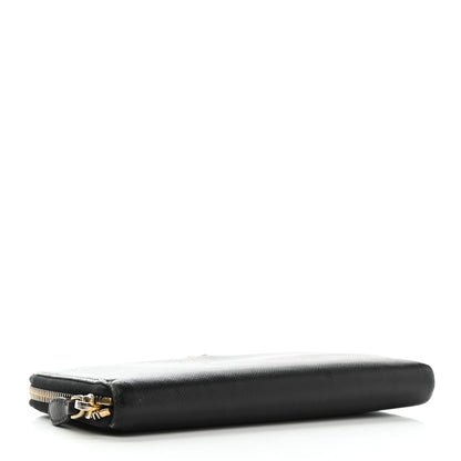 Prada Saffiano Metal Zip Around Wallet Black 4 of 10
