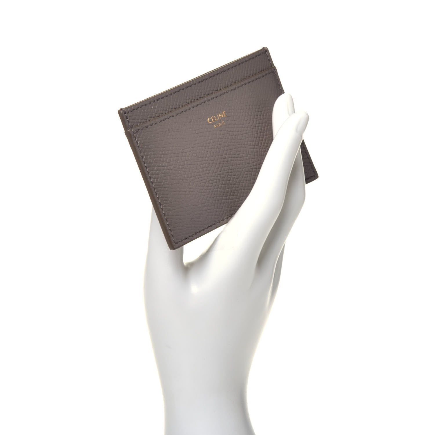 Celine Grained Calfskin Card Holder Pebble 2 of 7