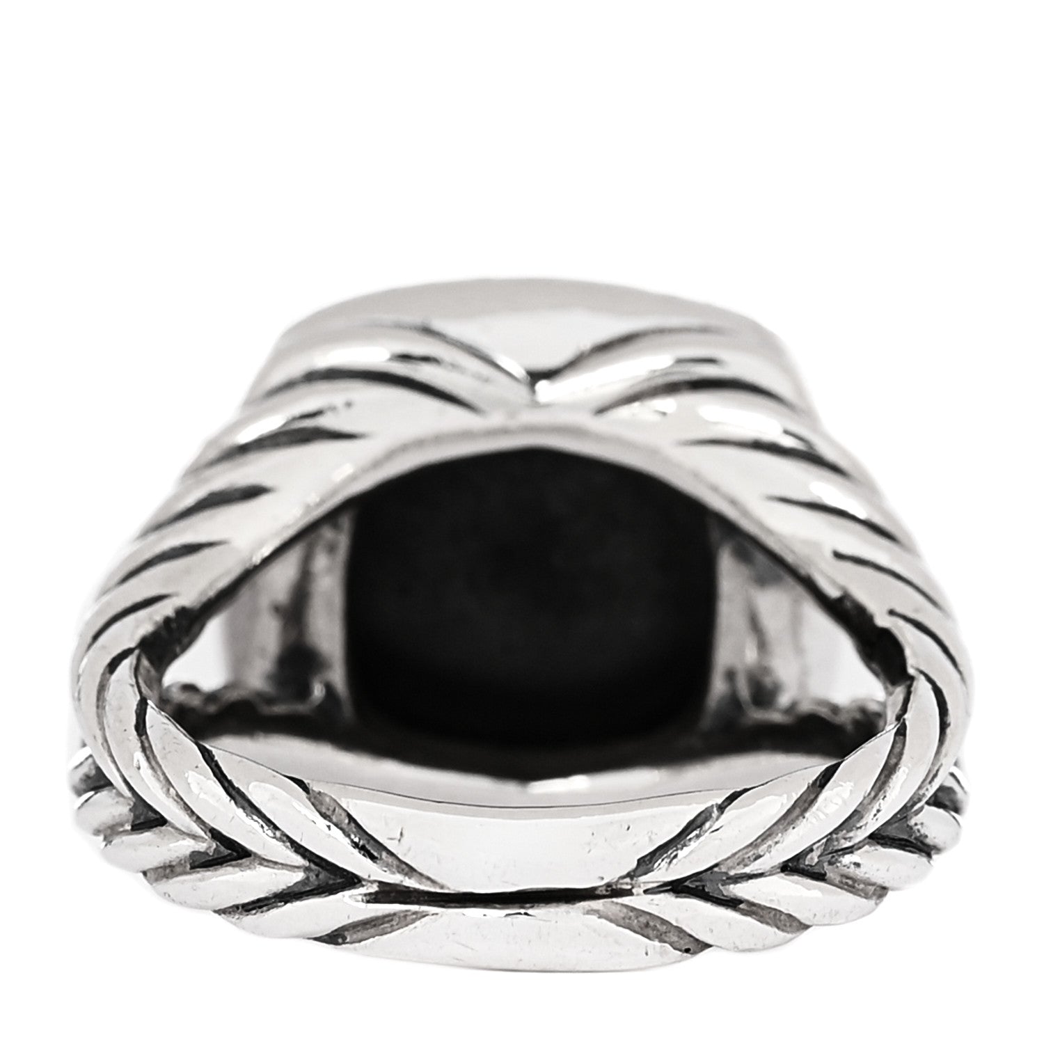 David Yurman Sterling Silver Diamond Black Orchid 11mm Albion Ring 54 6.75 4 of 5