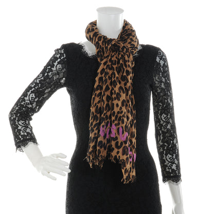 Louis Vuitton Cashmere Silk Leopard Stole Brown 2 of 7