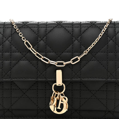 Christian Dior Lambskin Cannage Chain My Dior Daily Chain Pouch Black 9 of 12