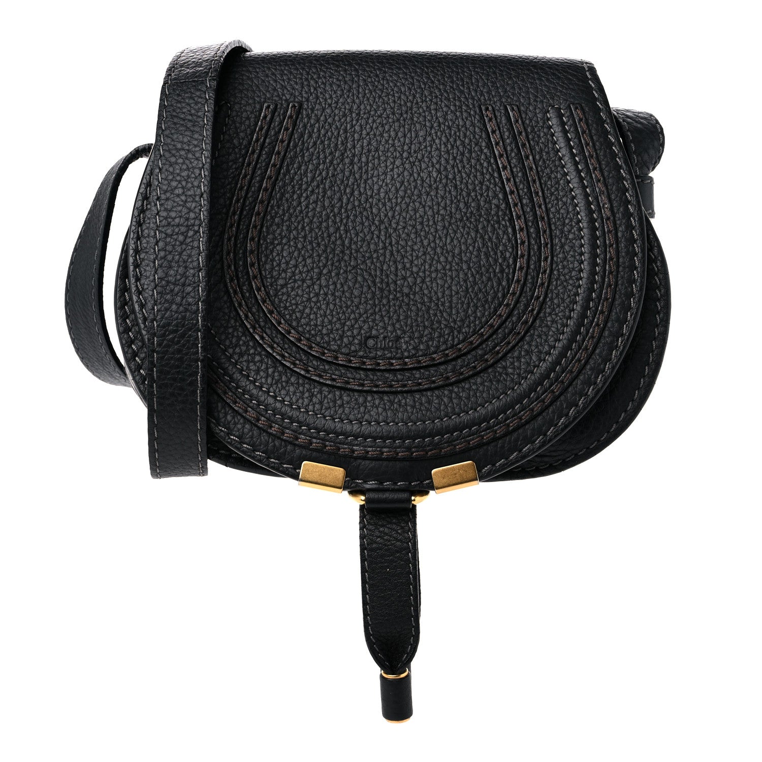Chloe Calfskin Mini Marcie Round Crossbody Bag Black 1 of 13