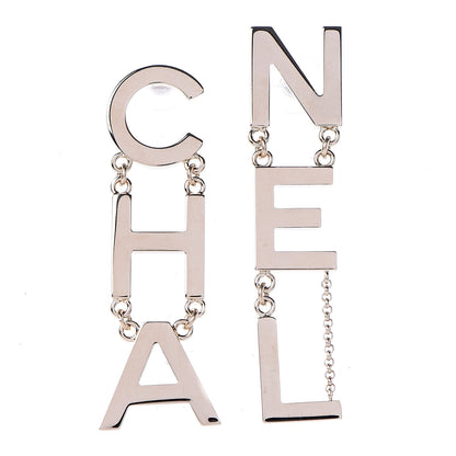 Chanel Metal Cha-Nel Logo Drop Earrings Gold 1 of 5