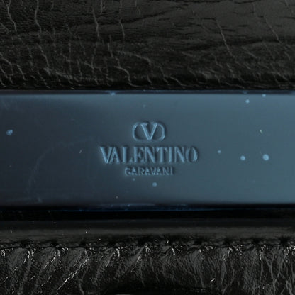 Valentino Garavani Crinkled Calfskin Vlogo Locker Shoulder Bag Black 6 of 12