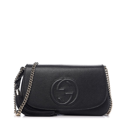 Gucci Pebbled Calfskin Medium Soho Flap Crossbody Black 1 of 9