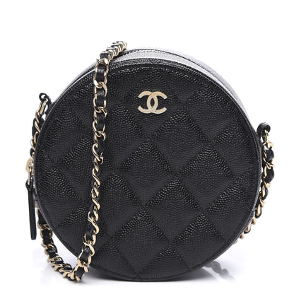 Chanel Caviar Quilted Round Clutch With Chain Black 1 of 9