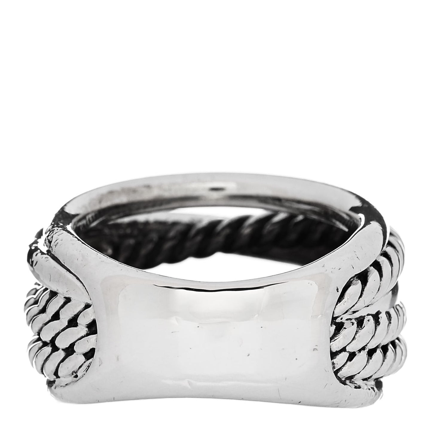 Sterling Silver 14mm Wide Crossover Cable Ring 54 7
